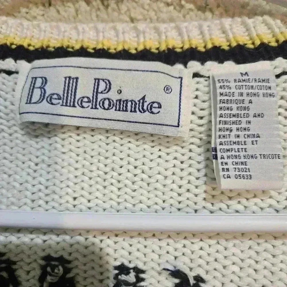 Rare Vintage Knit Belle Pointe Michigan Wolverines Cardigan Size M - Picture 6 of 7